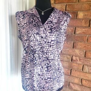 Sport Haley Women's Sleeveless Golf Polo Multi Color Abstract Print - Size S